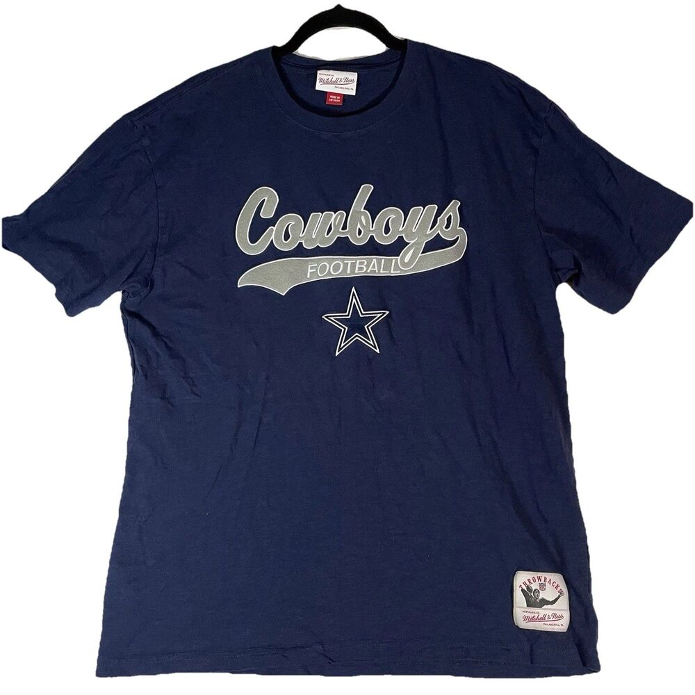 Dallas Cowboys Mitchell & Ness Throwback Shirt Size L Felt Letters